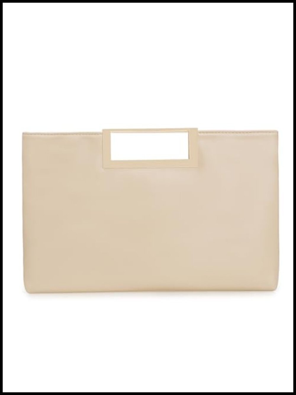 Faux Leather Clutch Purse Convertible Evening Bag Metal Handle